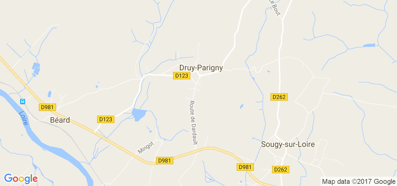 map de la ville de Druy-Parigny