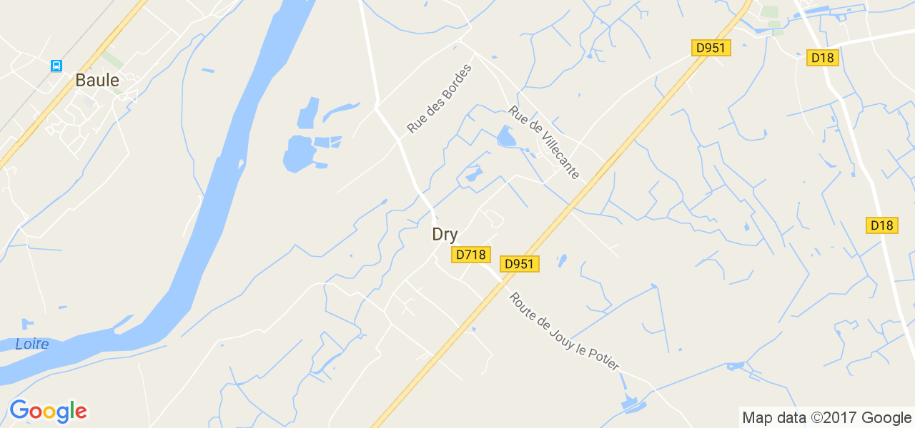 map de la ville de Dry