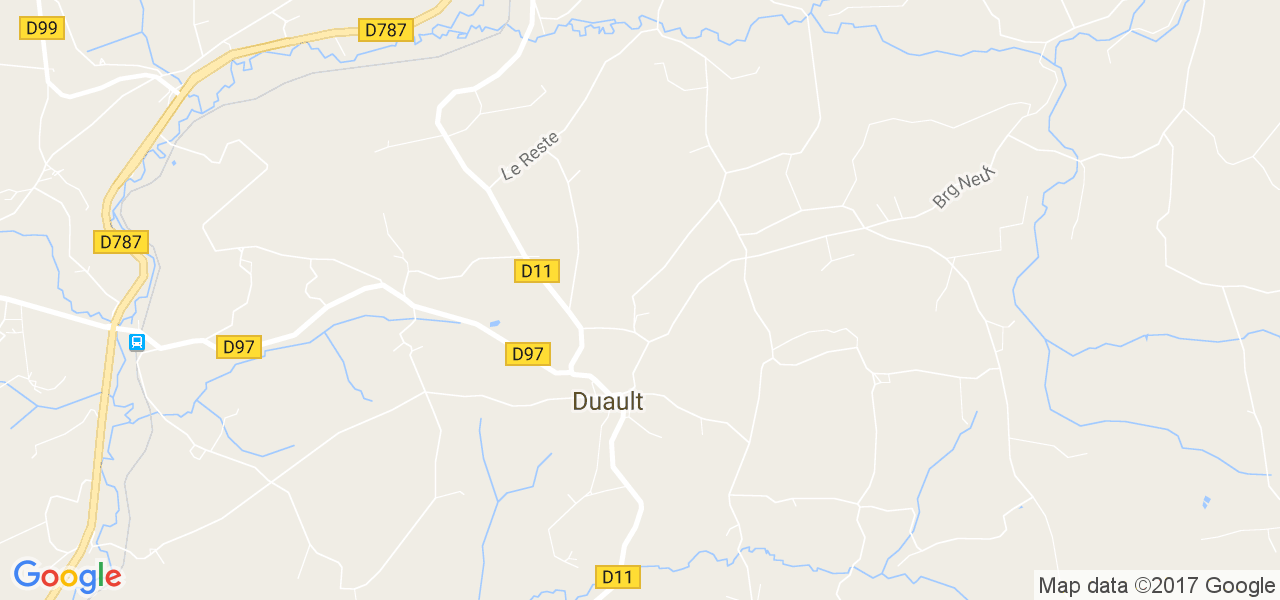 map de la ville de Duault