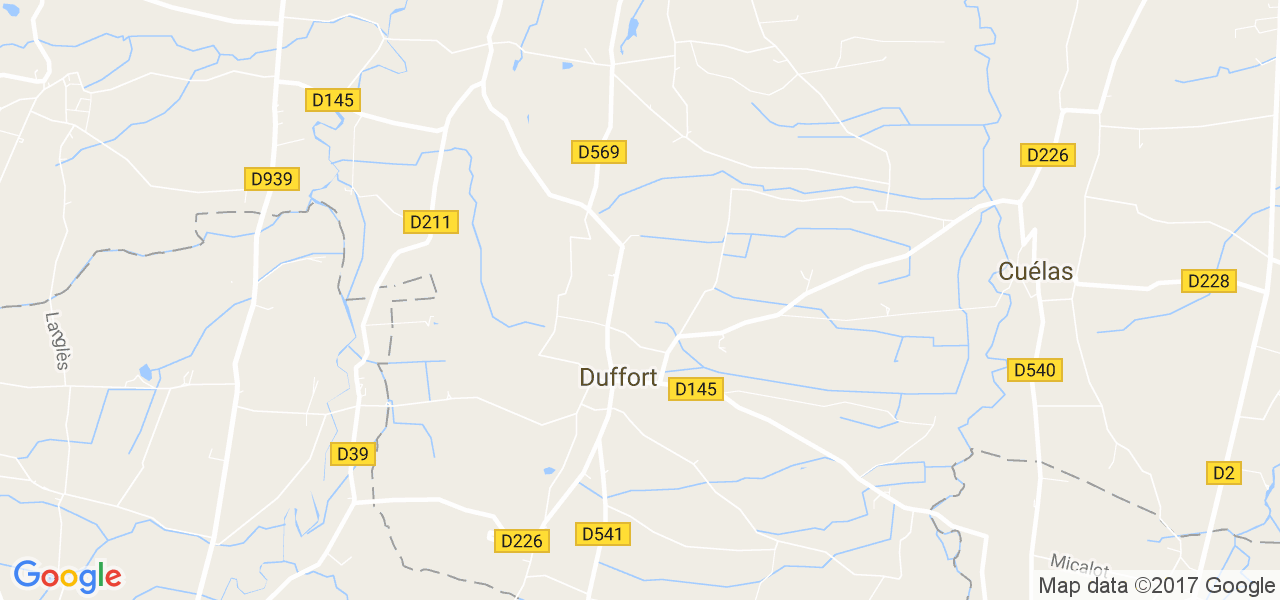 map de la ville de Duffort