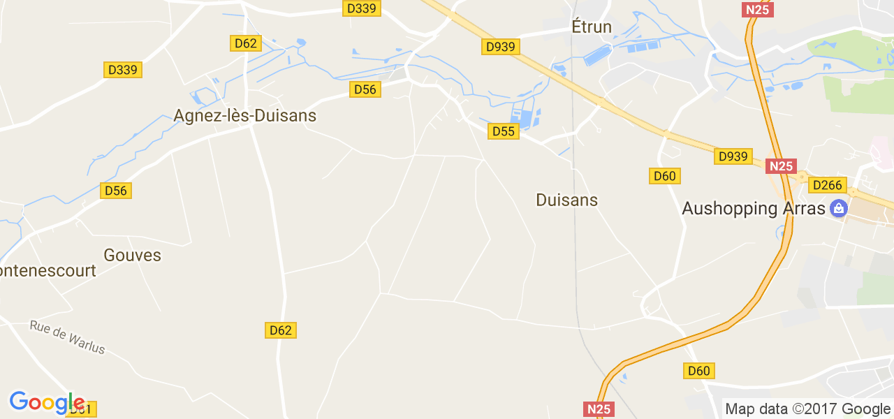 map de la ville de Duisans