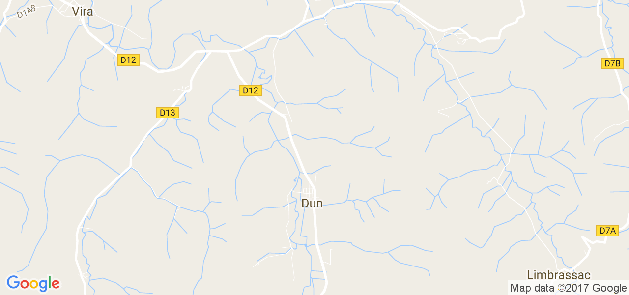 map de la ville de Dun