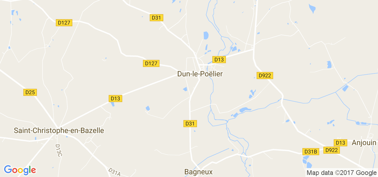 map de la ville de Dun-le-Poëlier