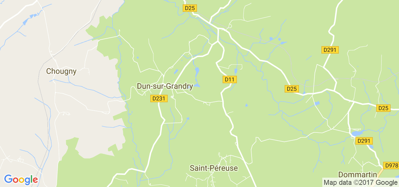 map de la ville de Dun-sur-Grandry