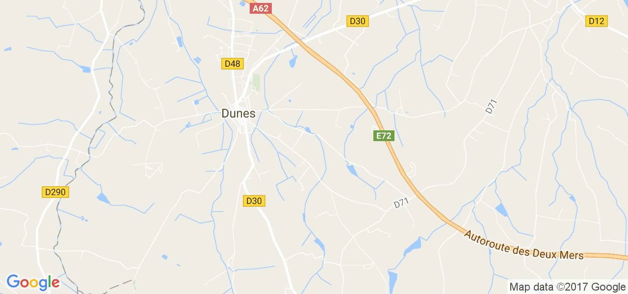 map de la ville de Dunes