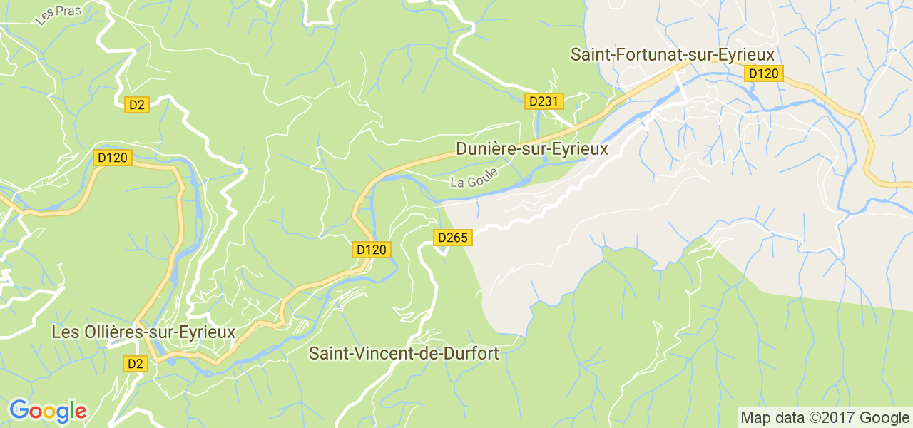 map de la ville de Dunière-sur-Eyrieux