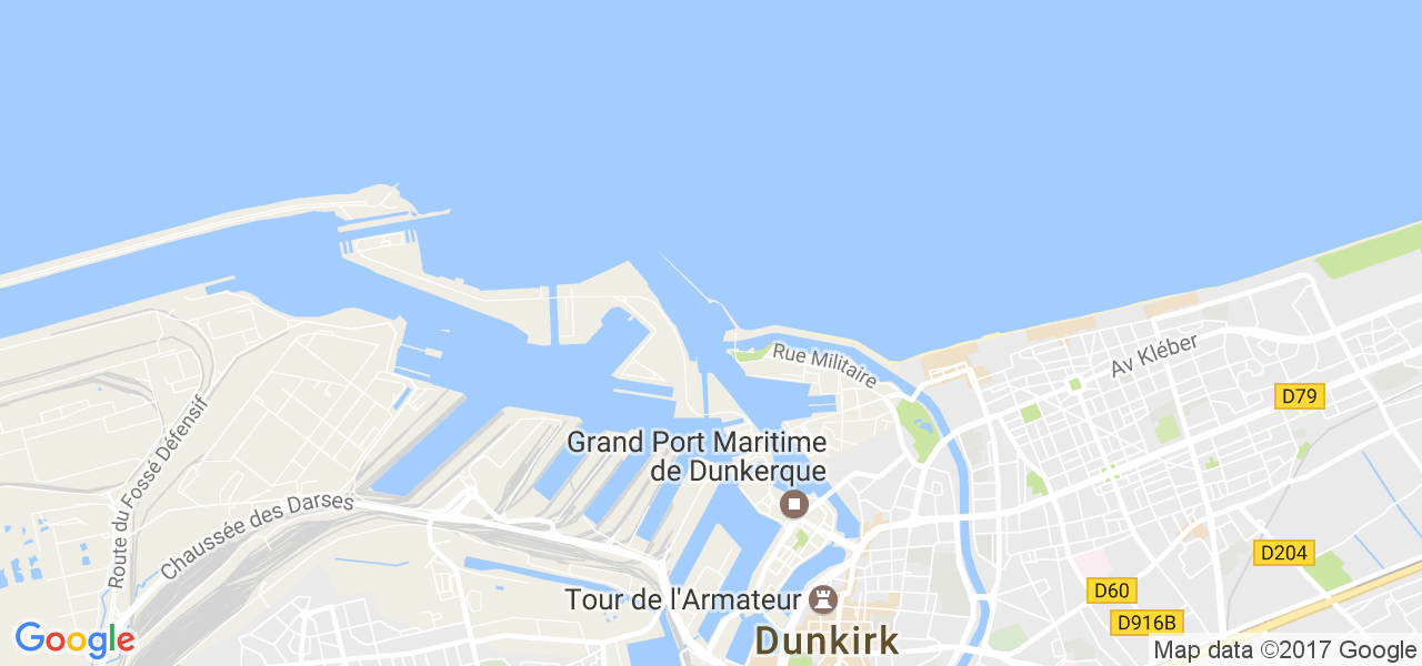 map de la ville de Dunkerque