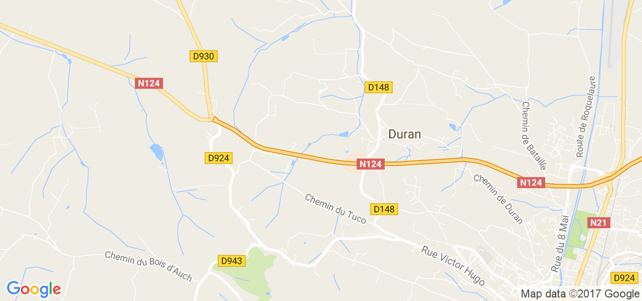 map de la ville de Duran