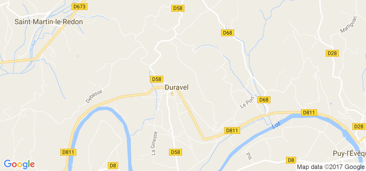 map de la ville de Duravel