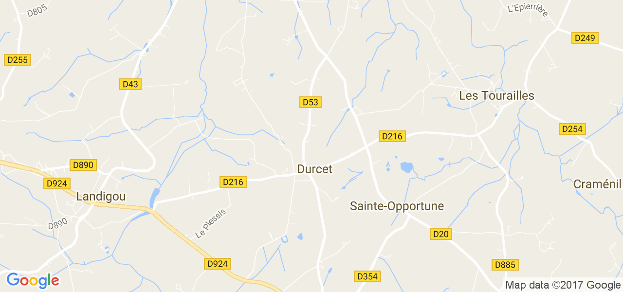 map de la ville de Durcet