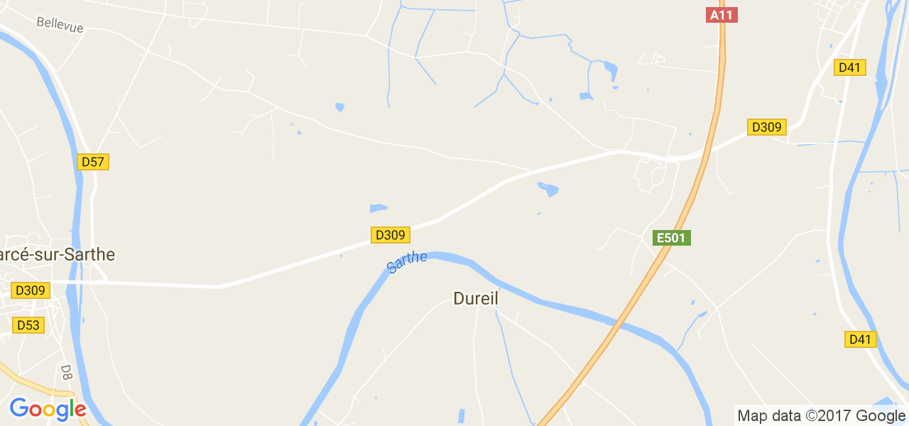 map de la ville de Dureil