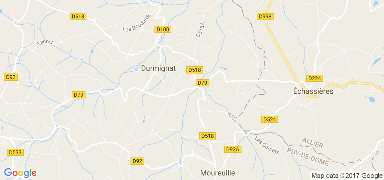 map de la ville de Durmignat