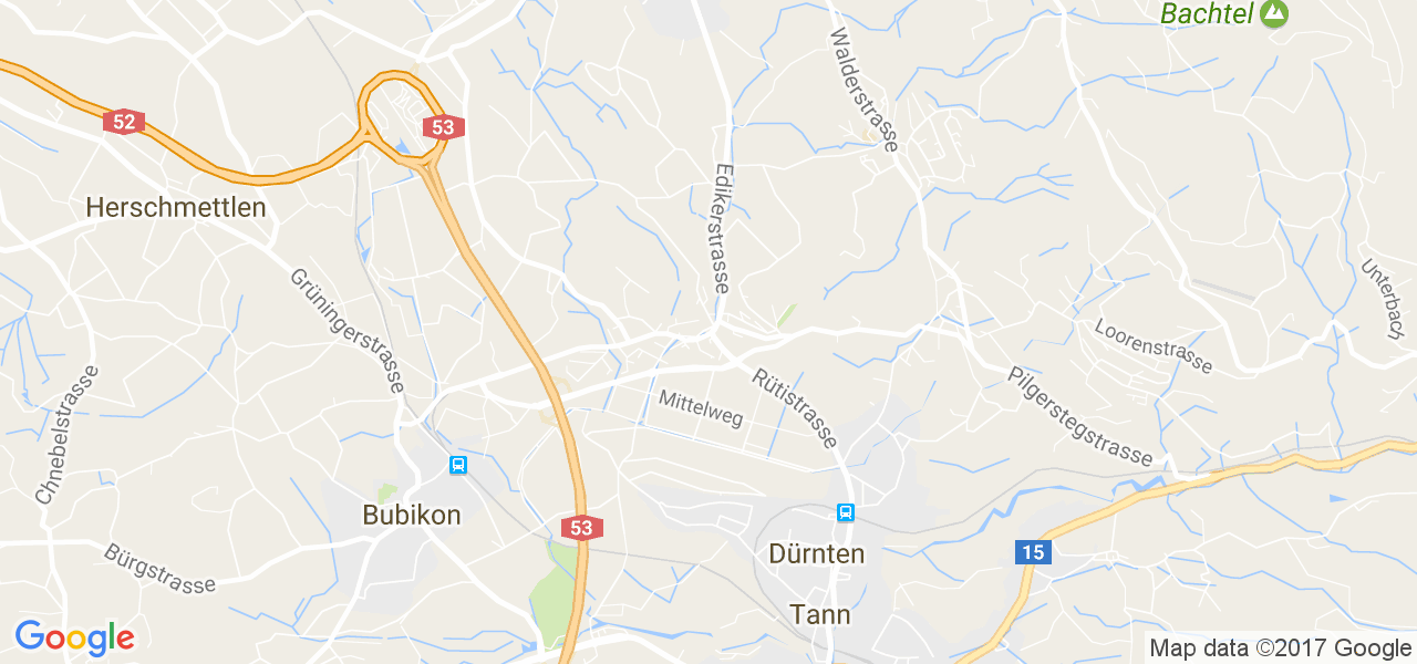 map de la ville de Dürnten