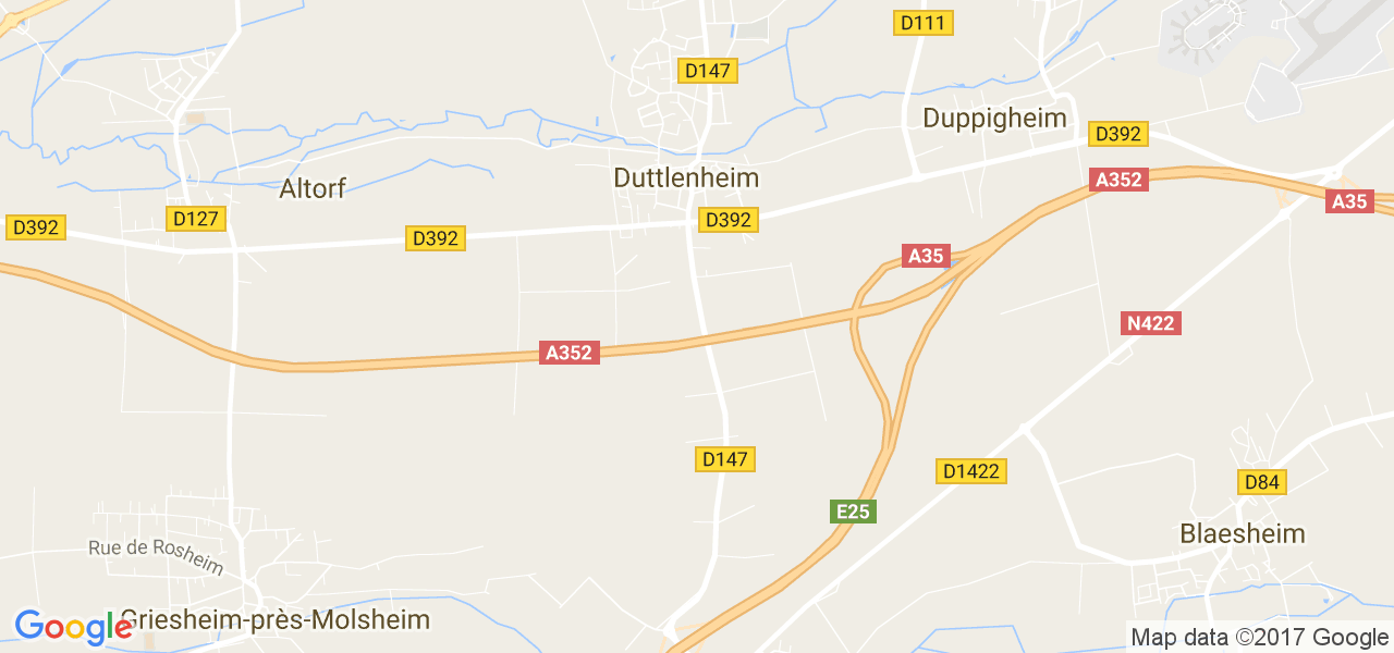 map de la ville de Duttlenheim