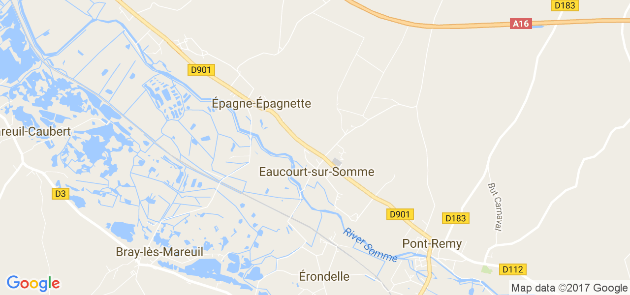 map de la ville de Eaucourt-sur-Somme