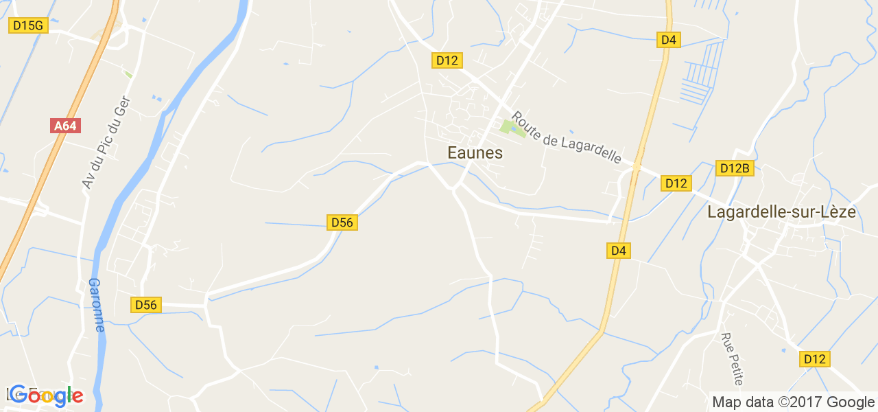 map de la ville de Eaunes