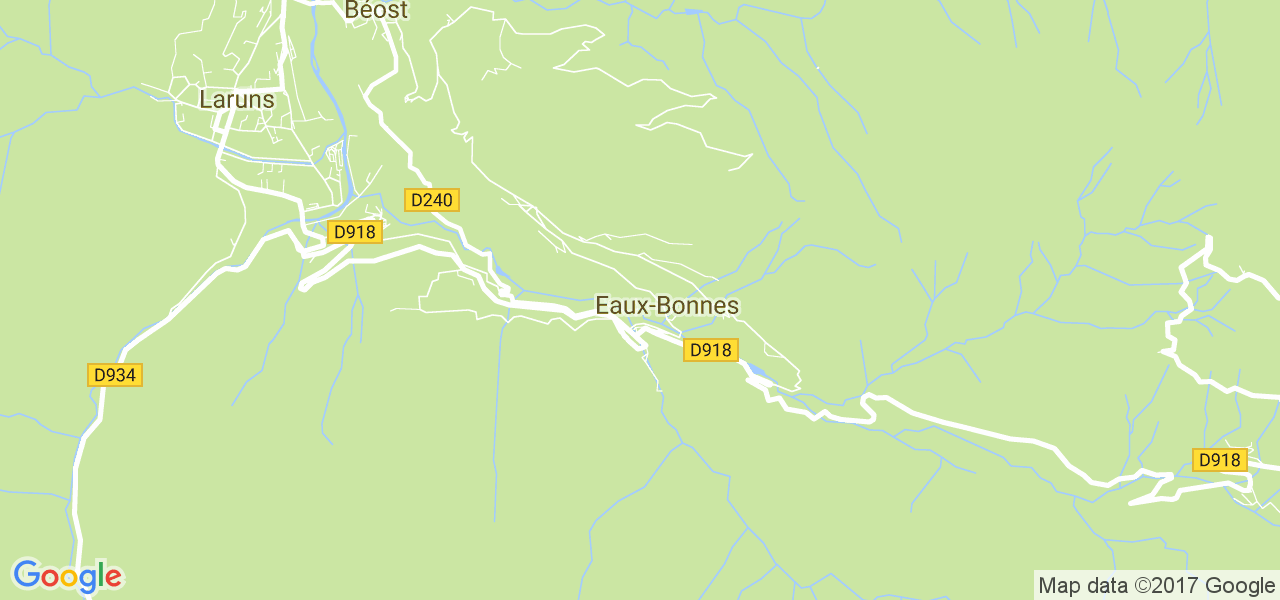 map de la ville de Eaux-Bonnes