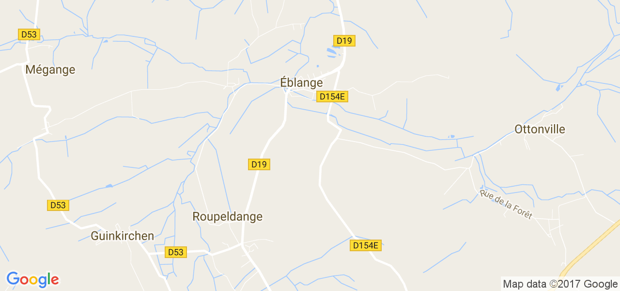 map de la ville de Éblange