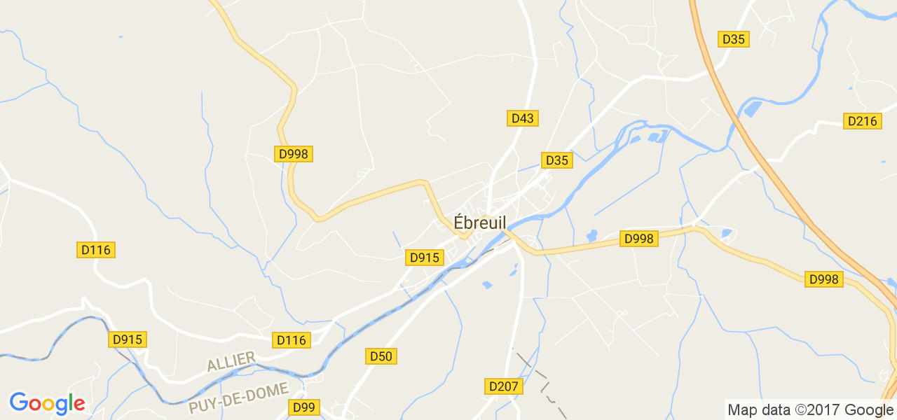 map de la ville de Ébreuil