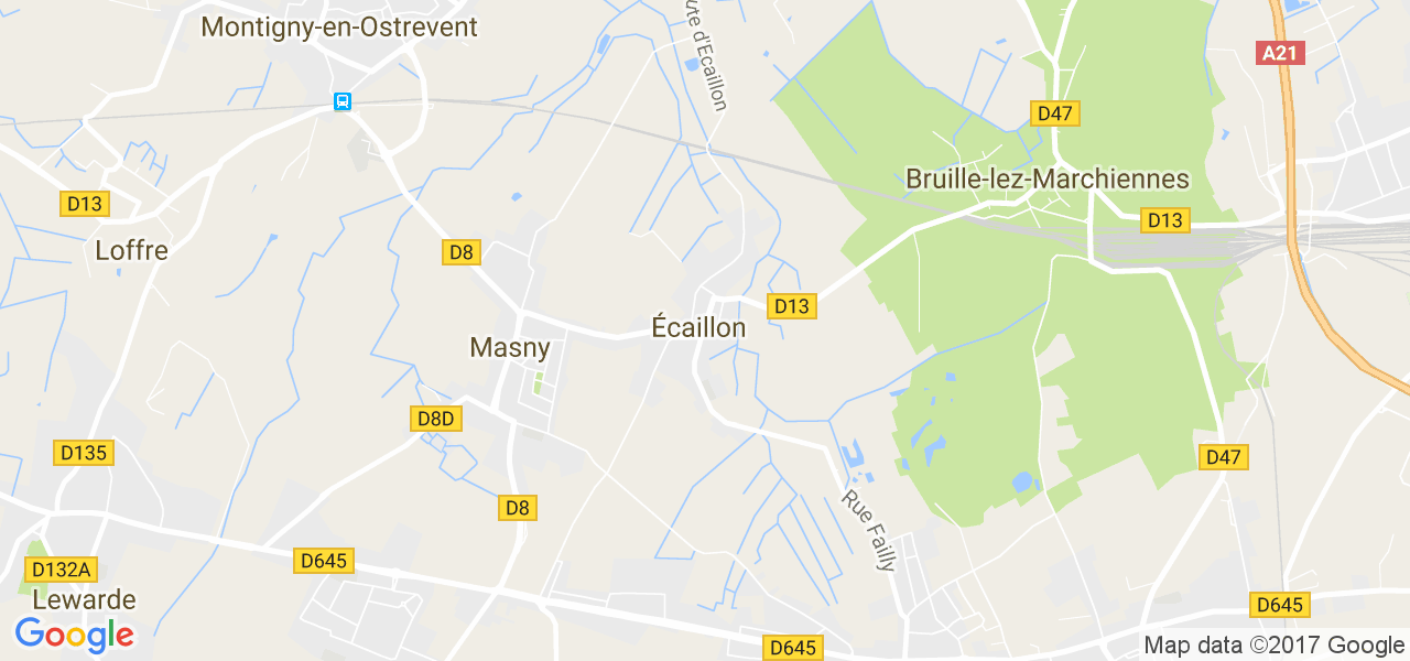 map de la ville de Écaillon