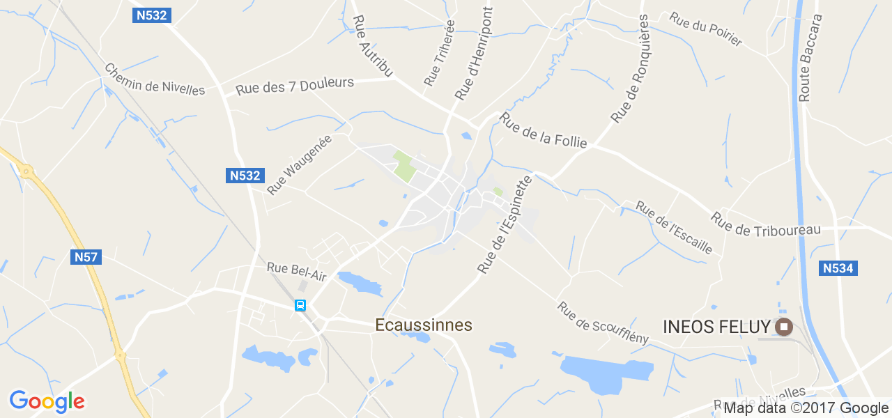 map de la ville de Ecaussinnes