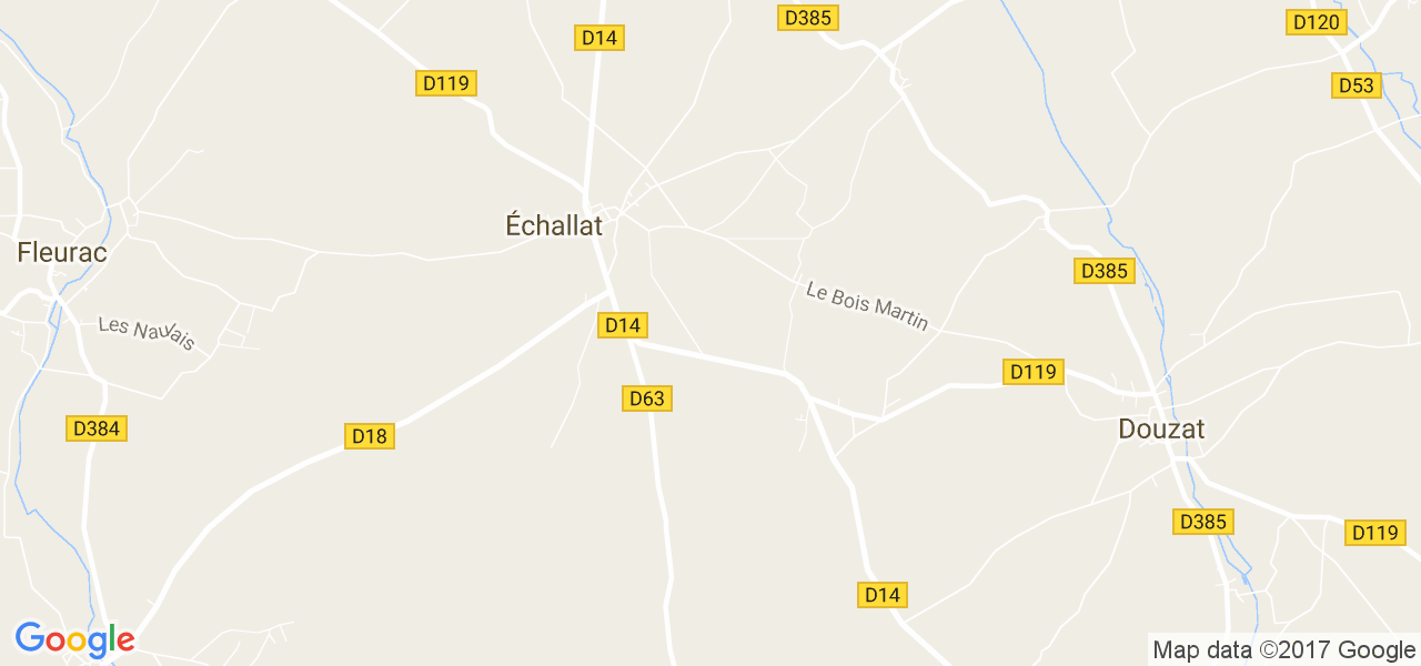 map de la ville de Échallat