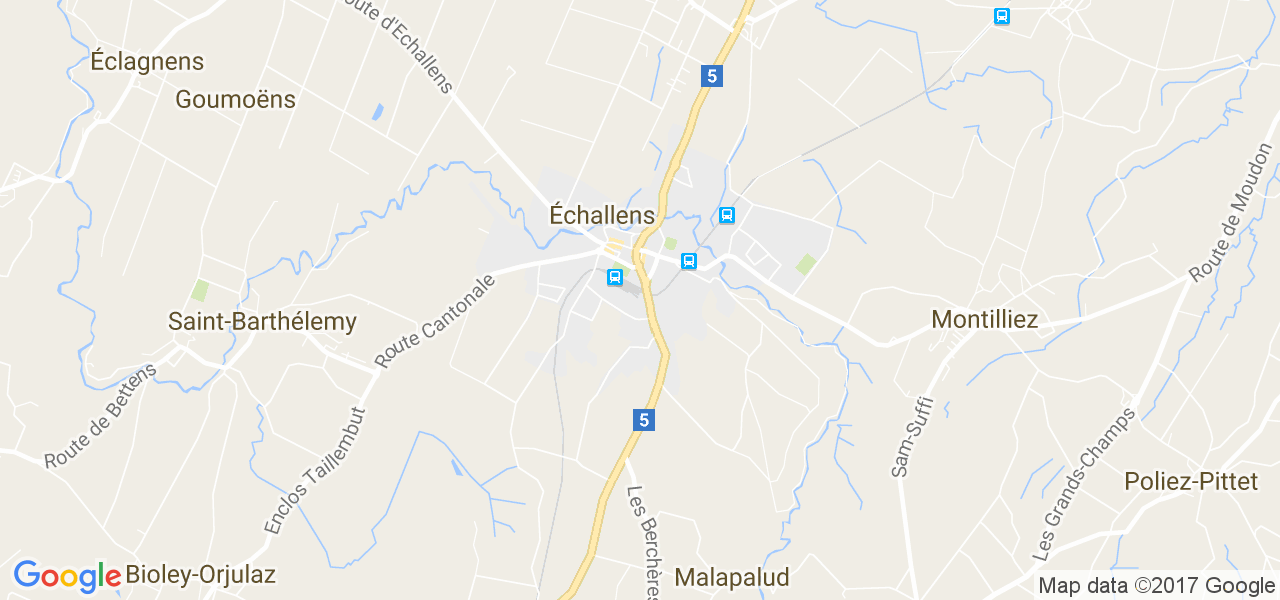 map de la ville de Echallens