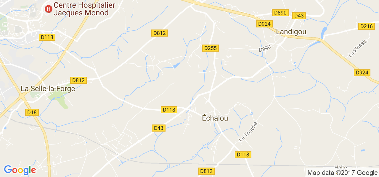 map de la ville de Échalou