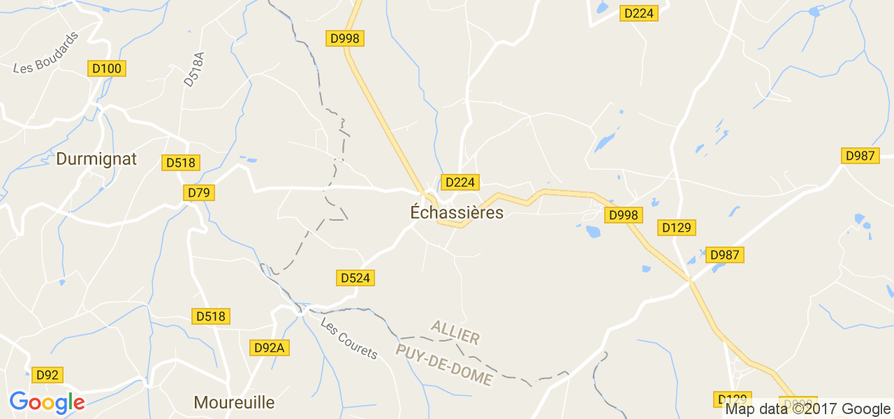 map de la ville de Échassières