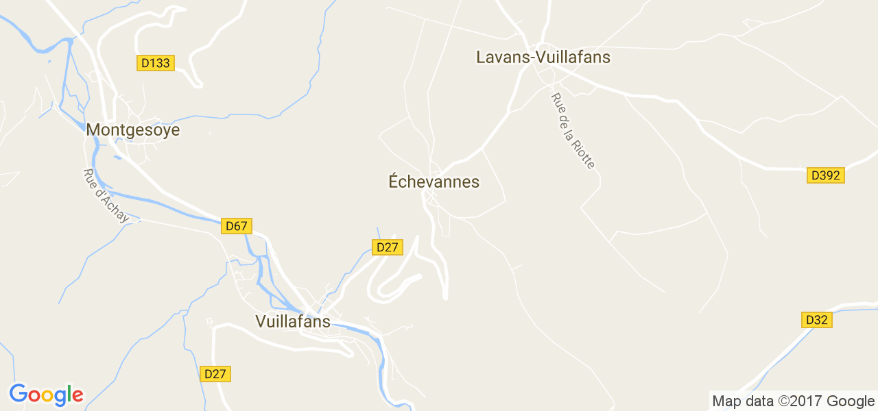 map de la ville de Échevannes