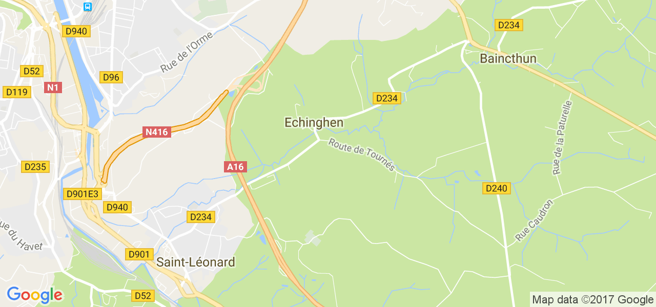 map de la ville de Echinghen