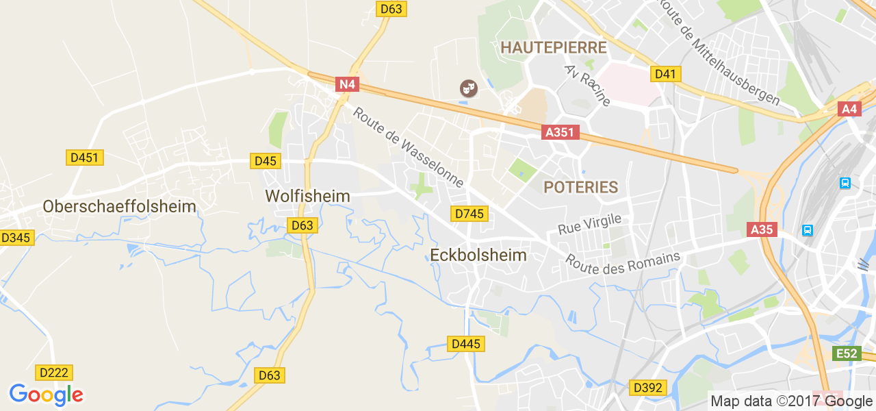 map de la ville de Eckbolsheim