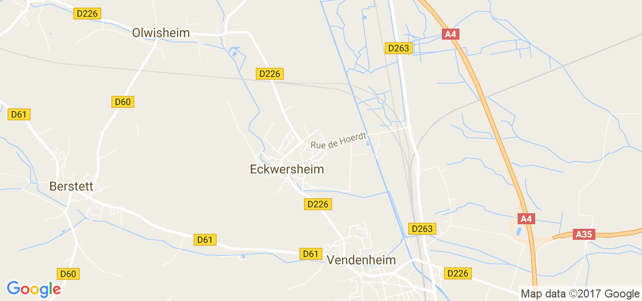 map de la ville de Eckwersheim