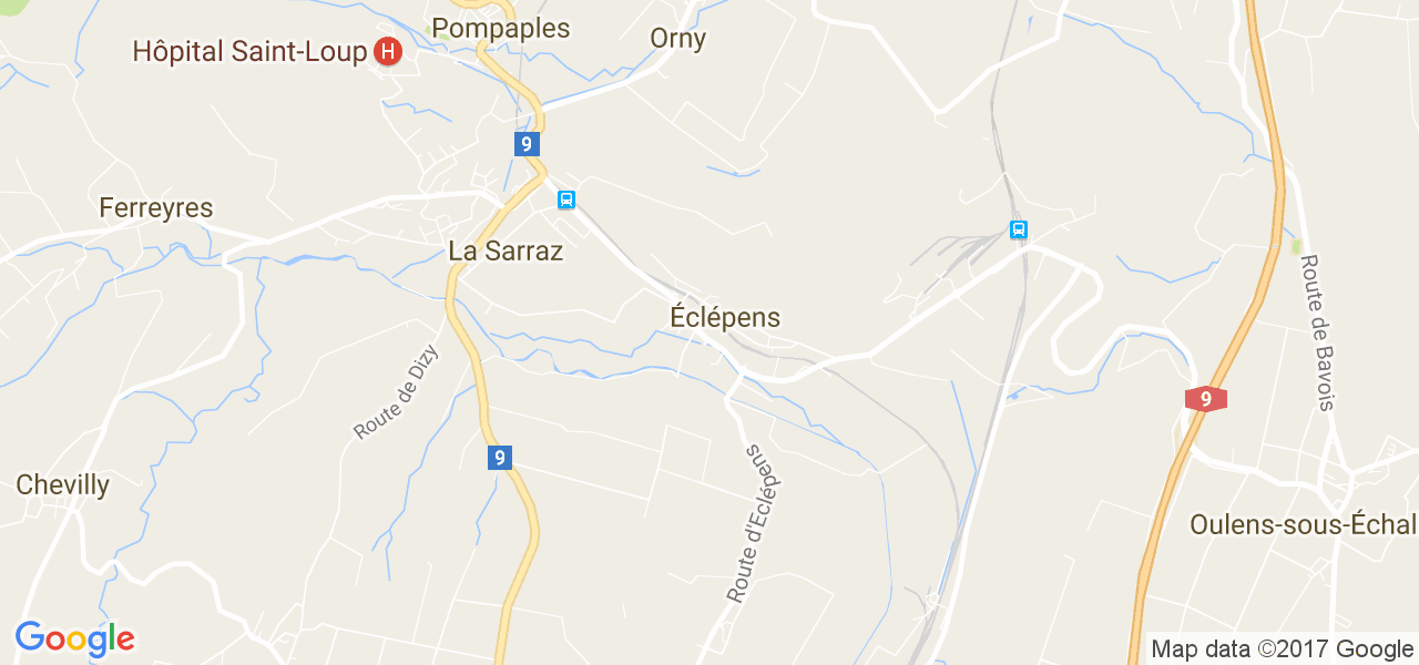 map de la ville de Eclépens