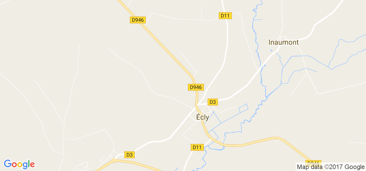 map de la ville de Écly