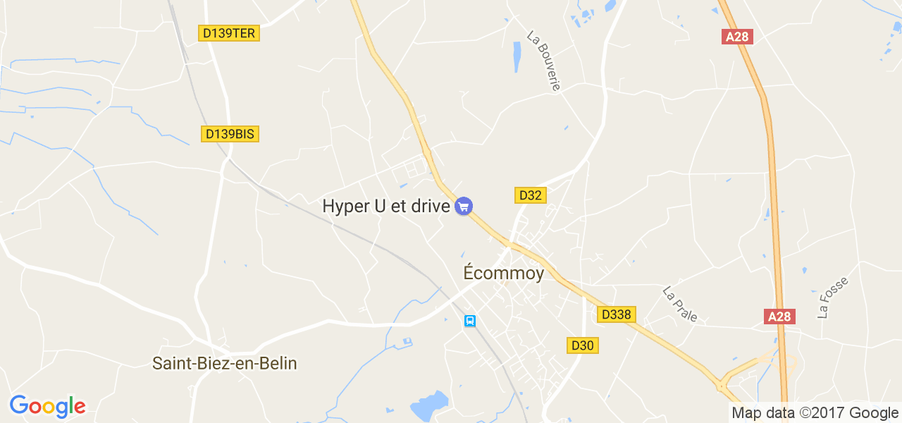 map de la ville de Écommoy