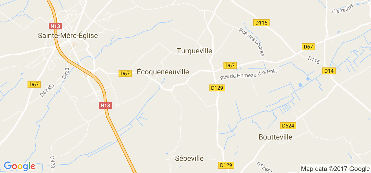 map de la ville de Écoquenéauville