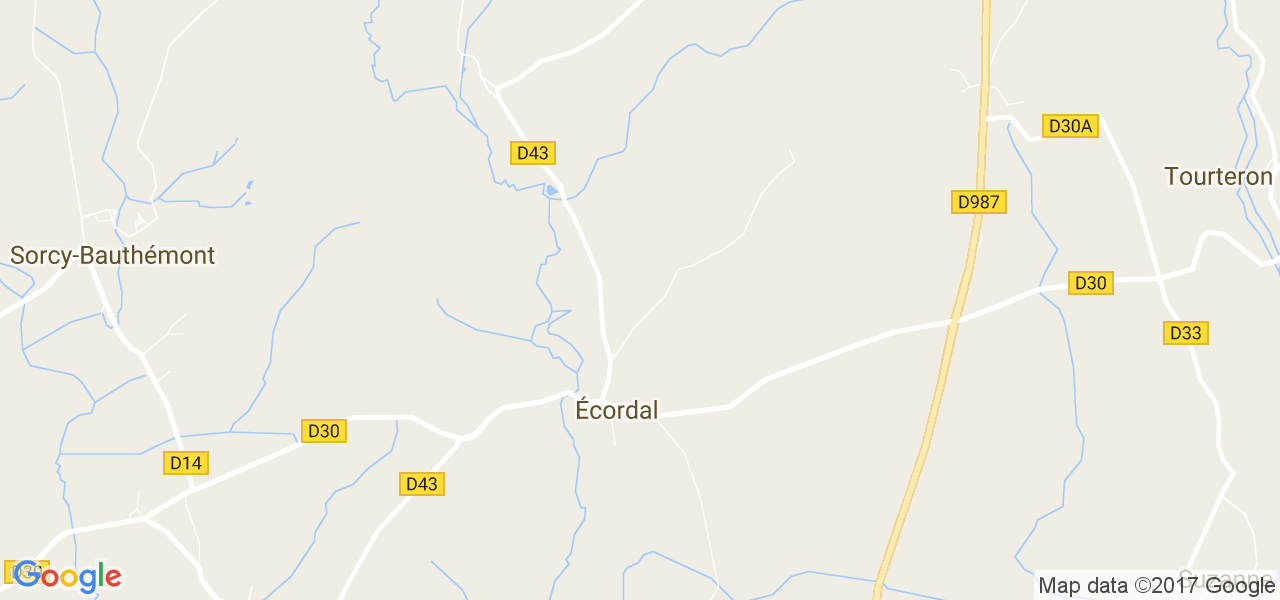 map de la ville de Écordal