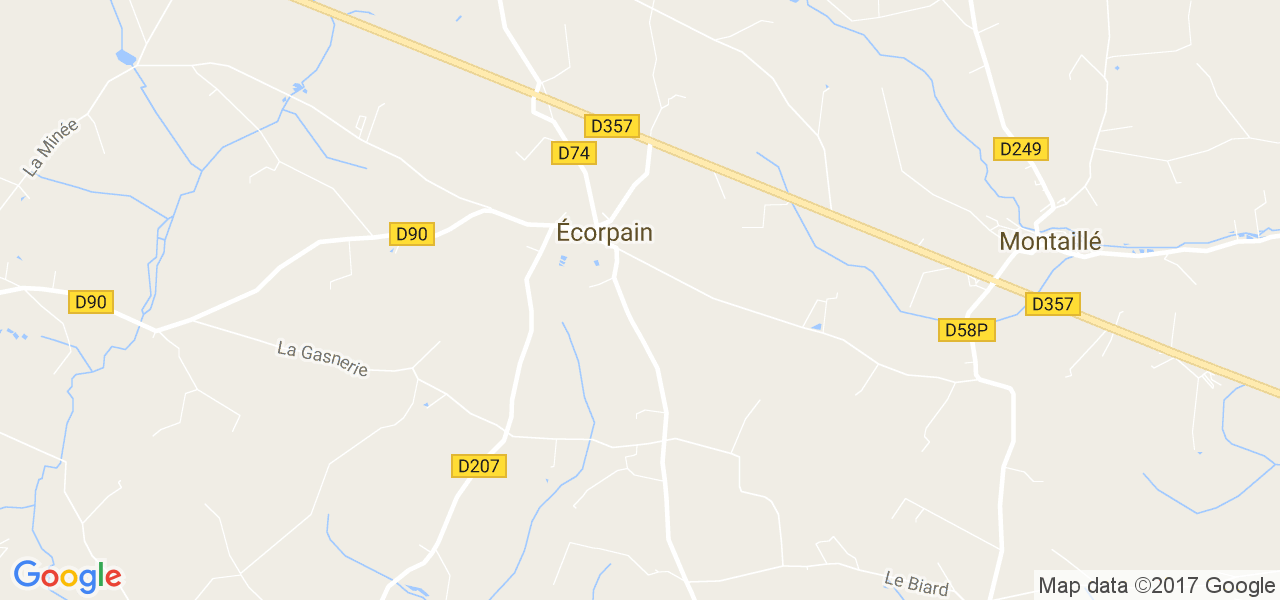 map de la ville de Écorpain