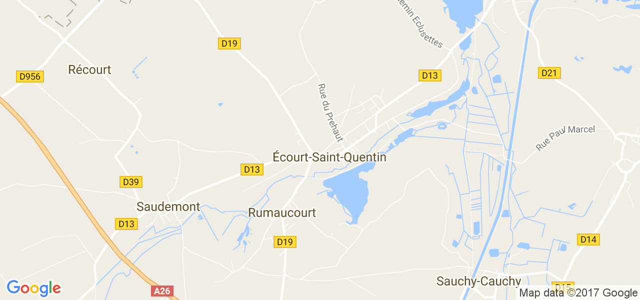 map de la ville de Écourt-Saint-Quentin