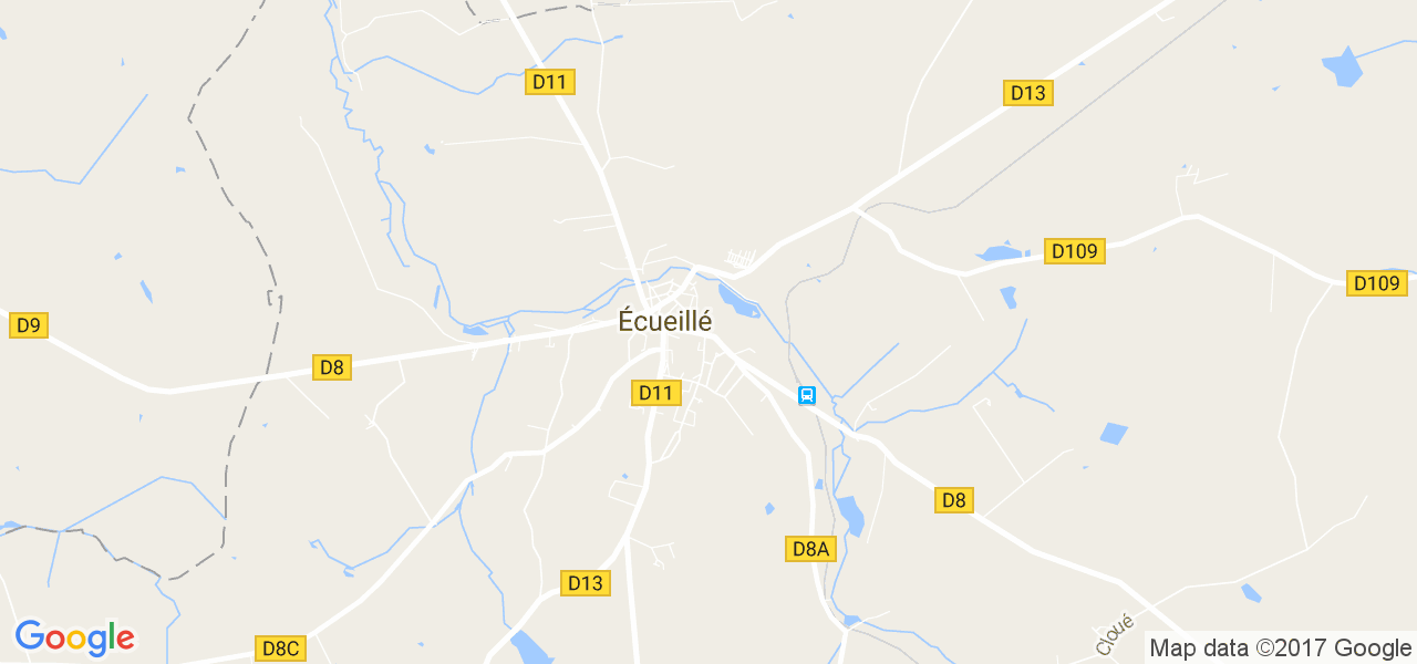 map de la ville de Écueillé