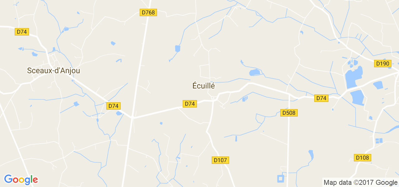 map de la ville de Écuillé