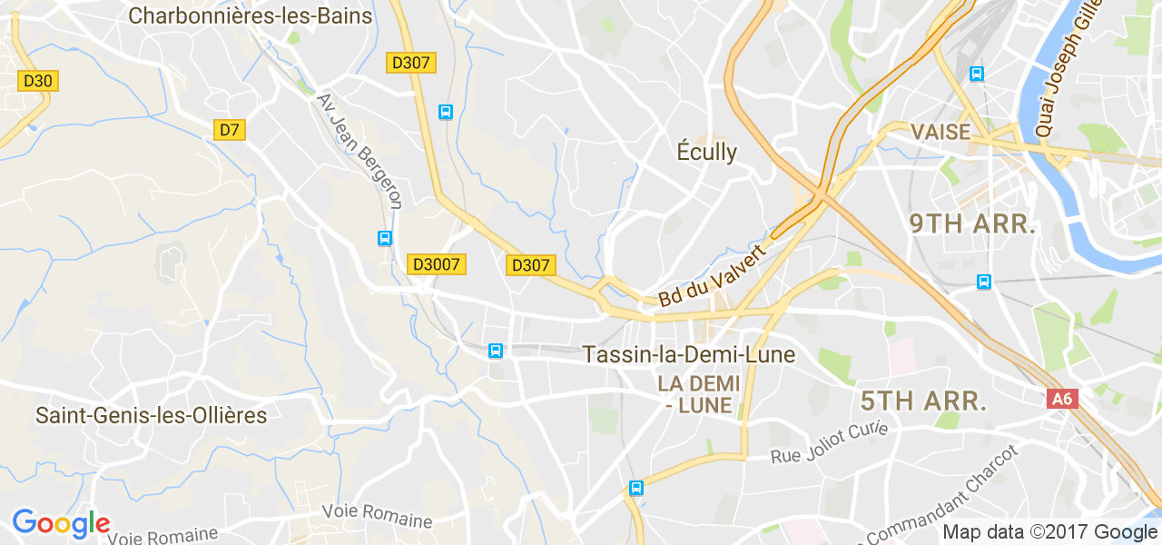 map de la ville de Écully