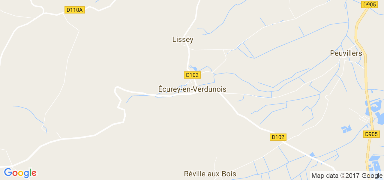 map de la ville de Écurey-en-Verdunois