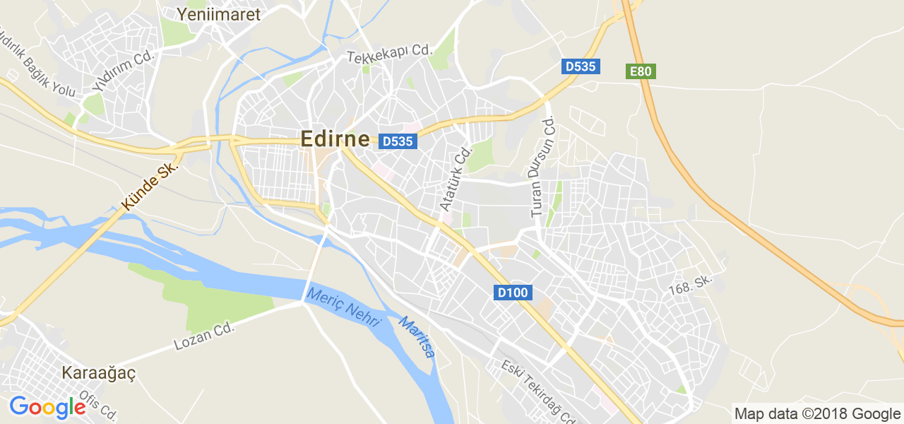 map de la ville de Edirne