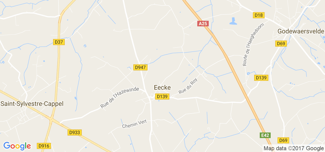 map de la ville de Eecke