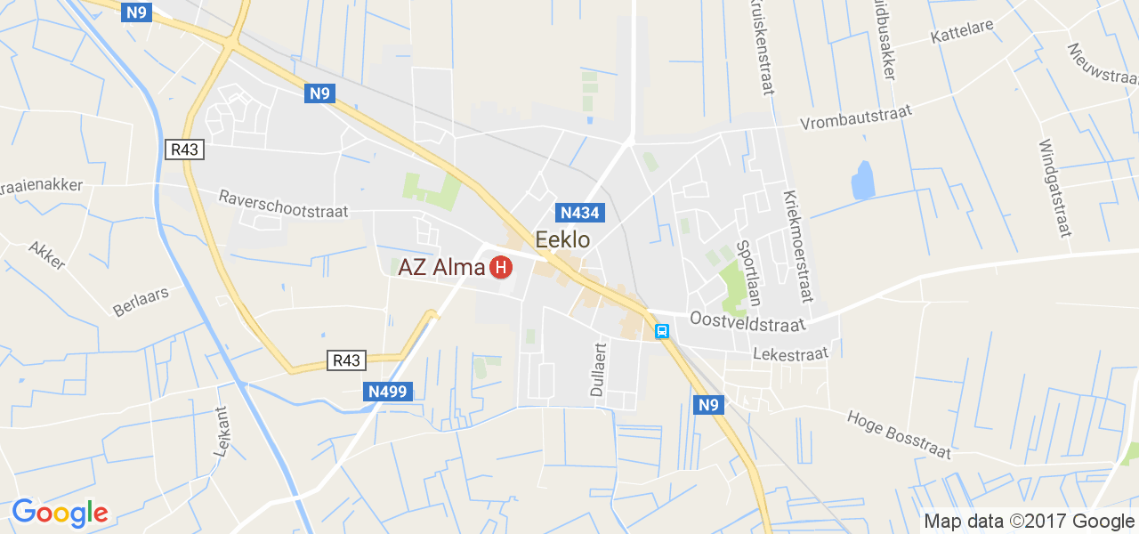 map de la ville de Eeklo