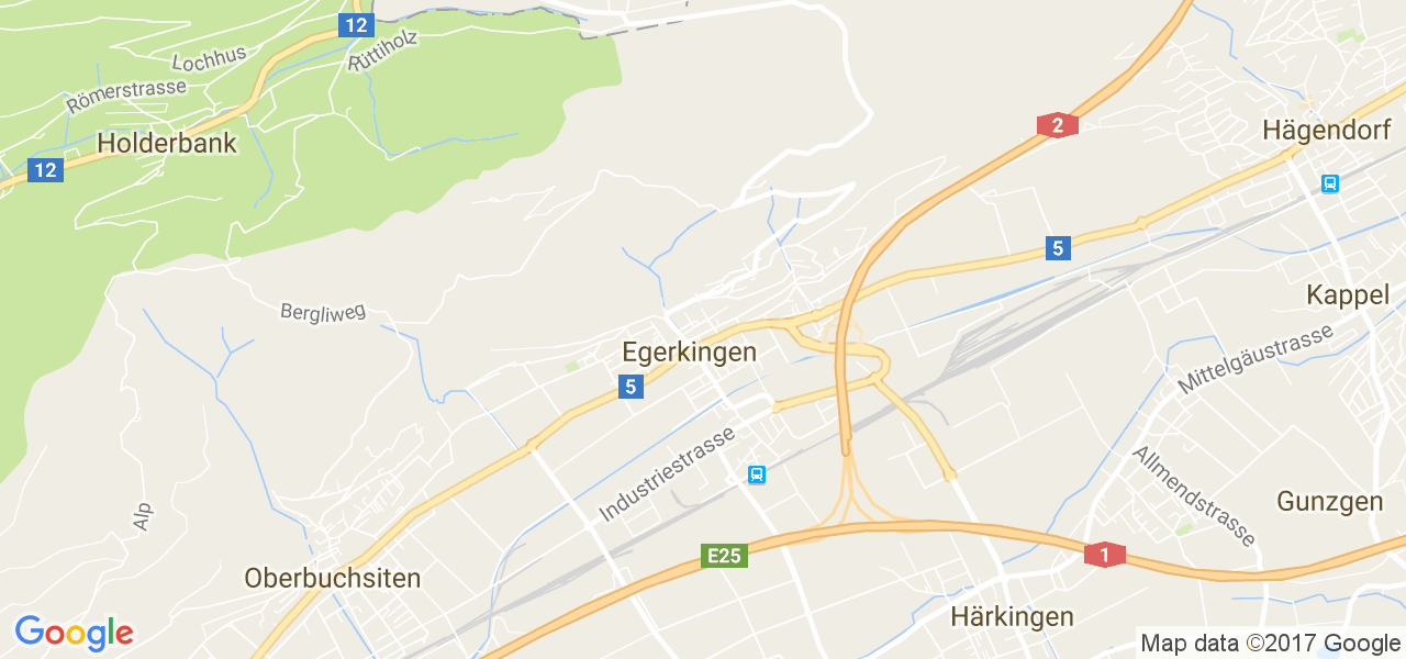 map de la ville de Egerkingen