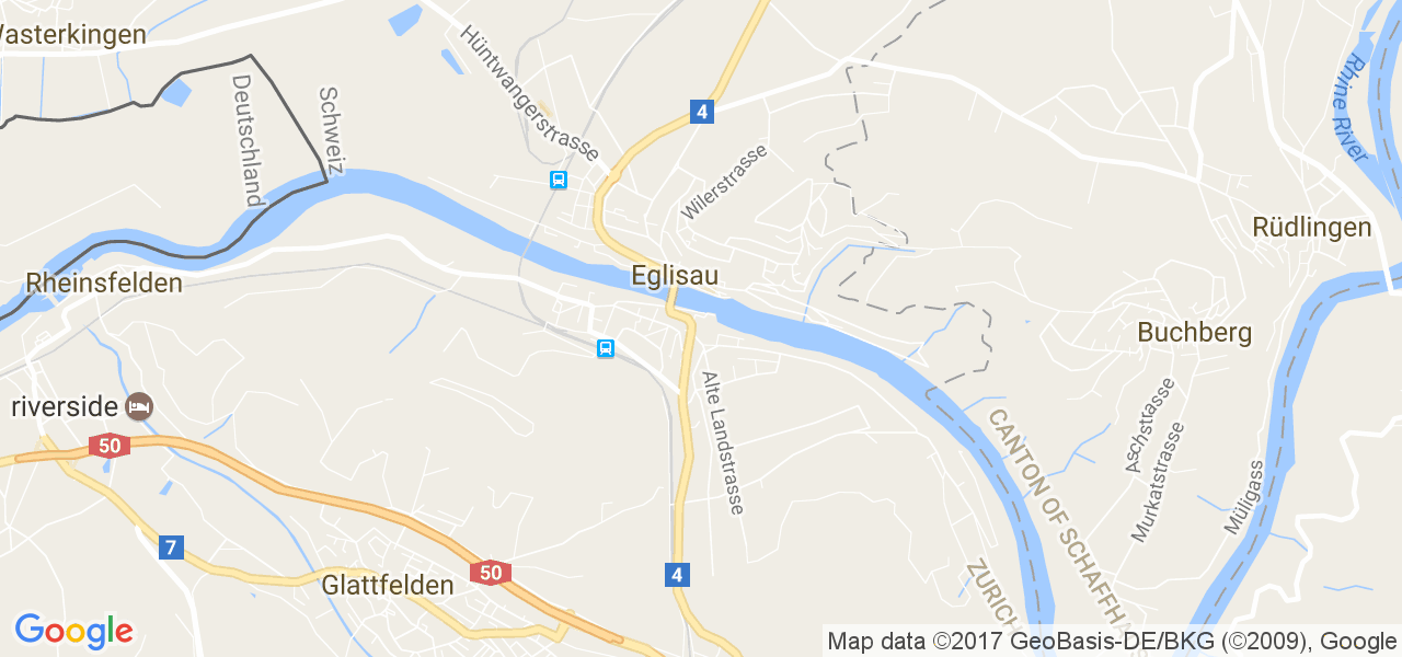 map de la ville de Eglisau