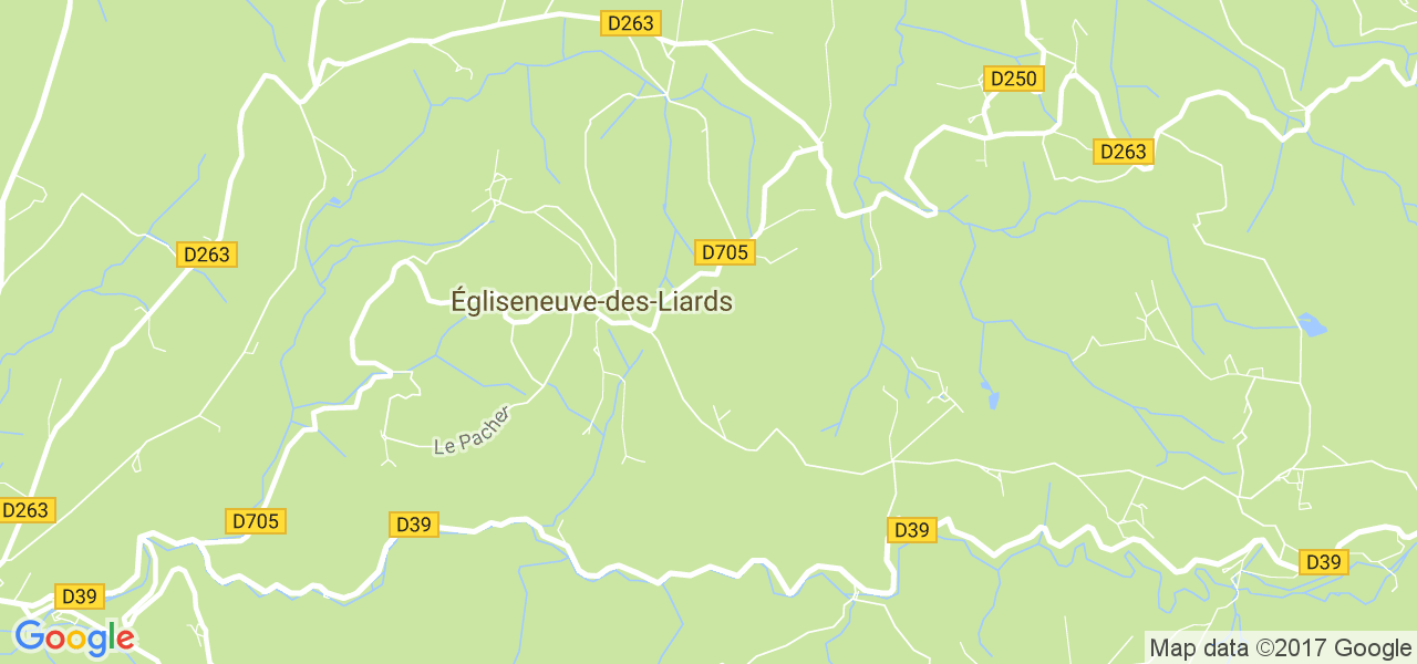 map de la ville de Égliseneuve-des-Liards